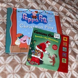 (2 Pack)Peppa Pig and the Christmas Play & Curious George Sounds Like Christmas